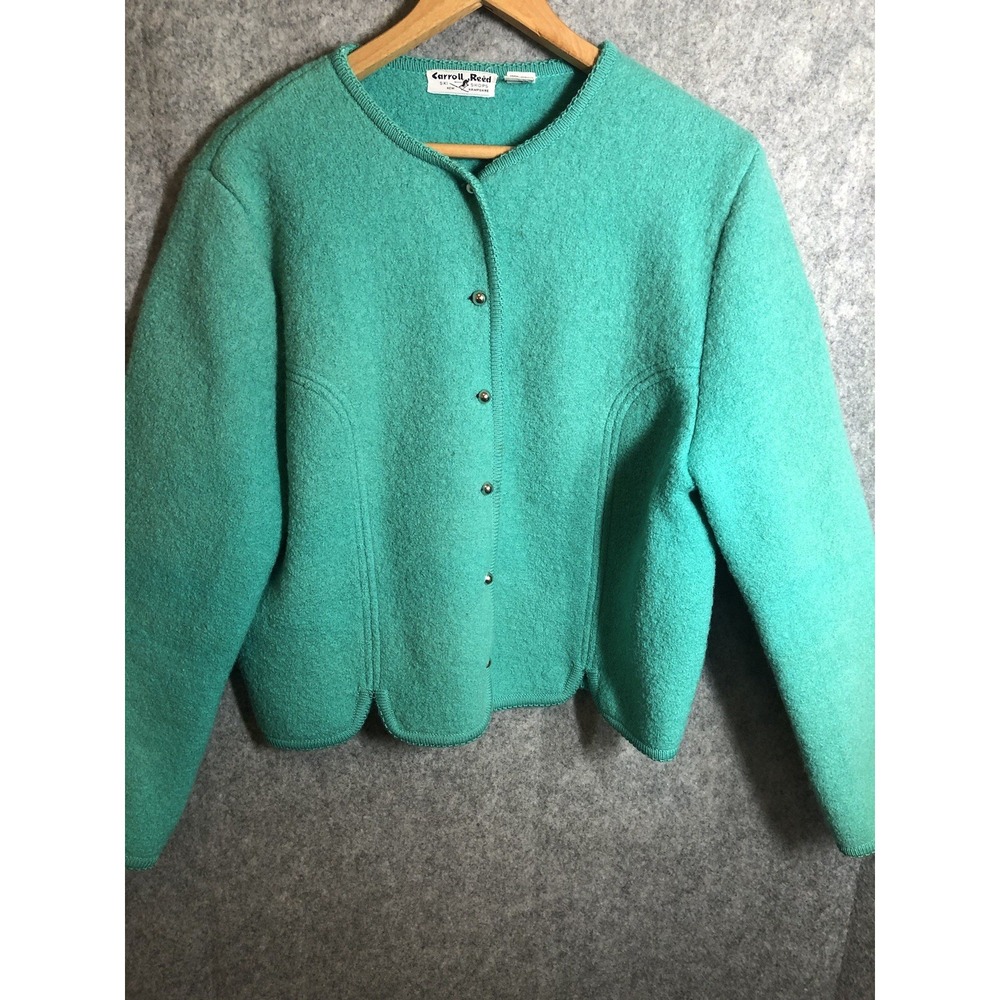 Vintage Carroll Reed Jacket Womens 20 Green Boiled Wool Coat Heritage Classic NH